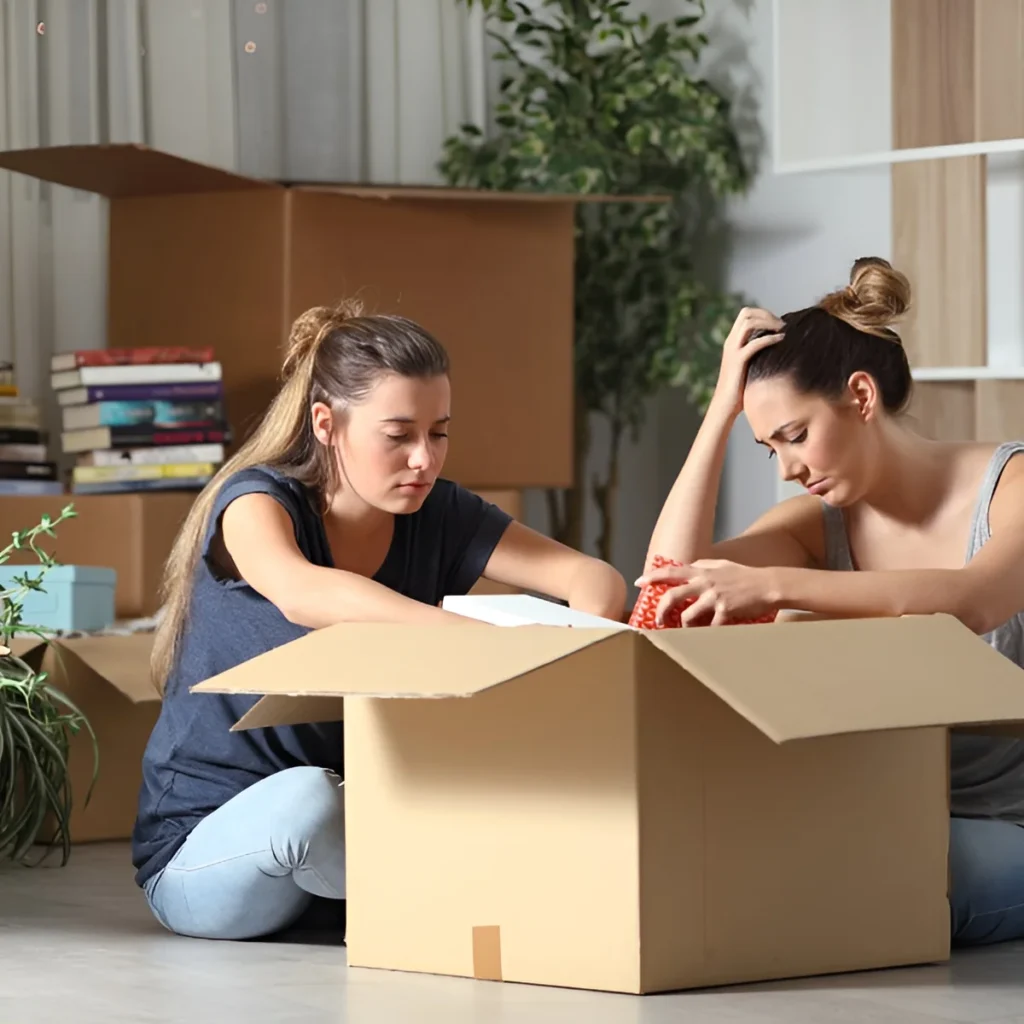 Image of family reviewing personal items.