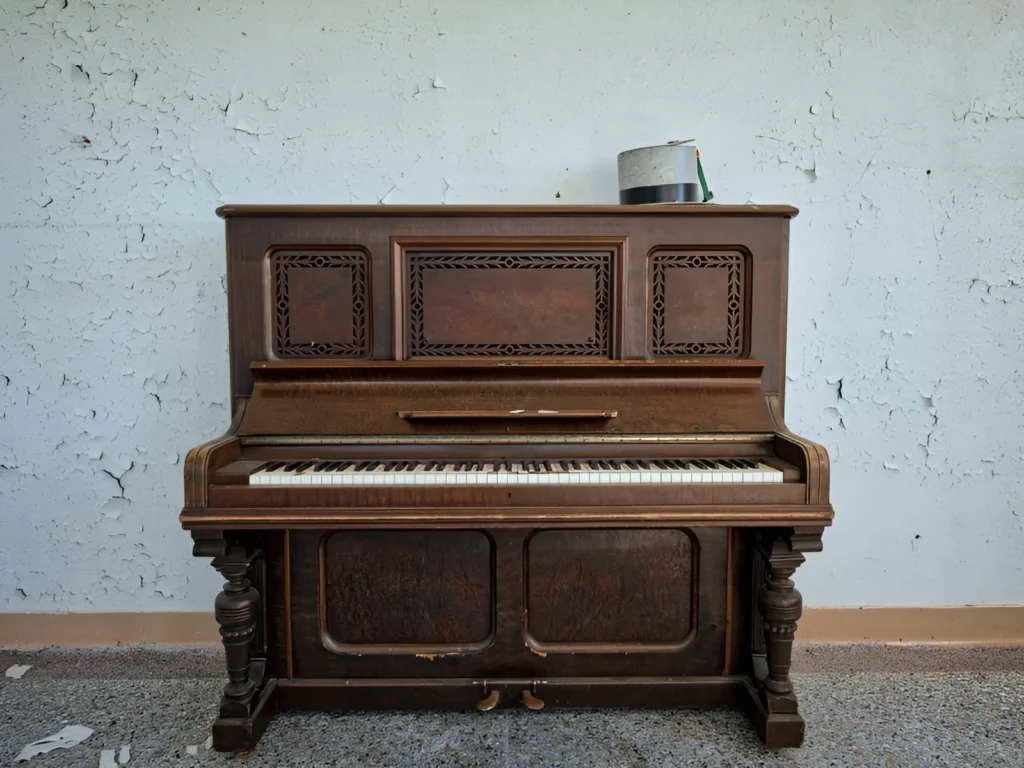Image showing piano being donated locally.