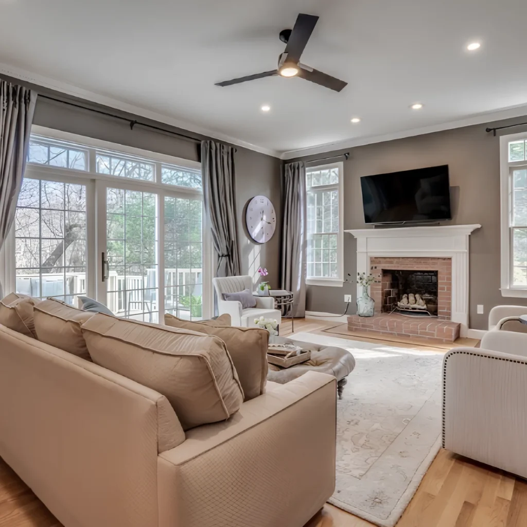 Image showing a staged home with rearranged furniture.