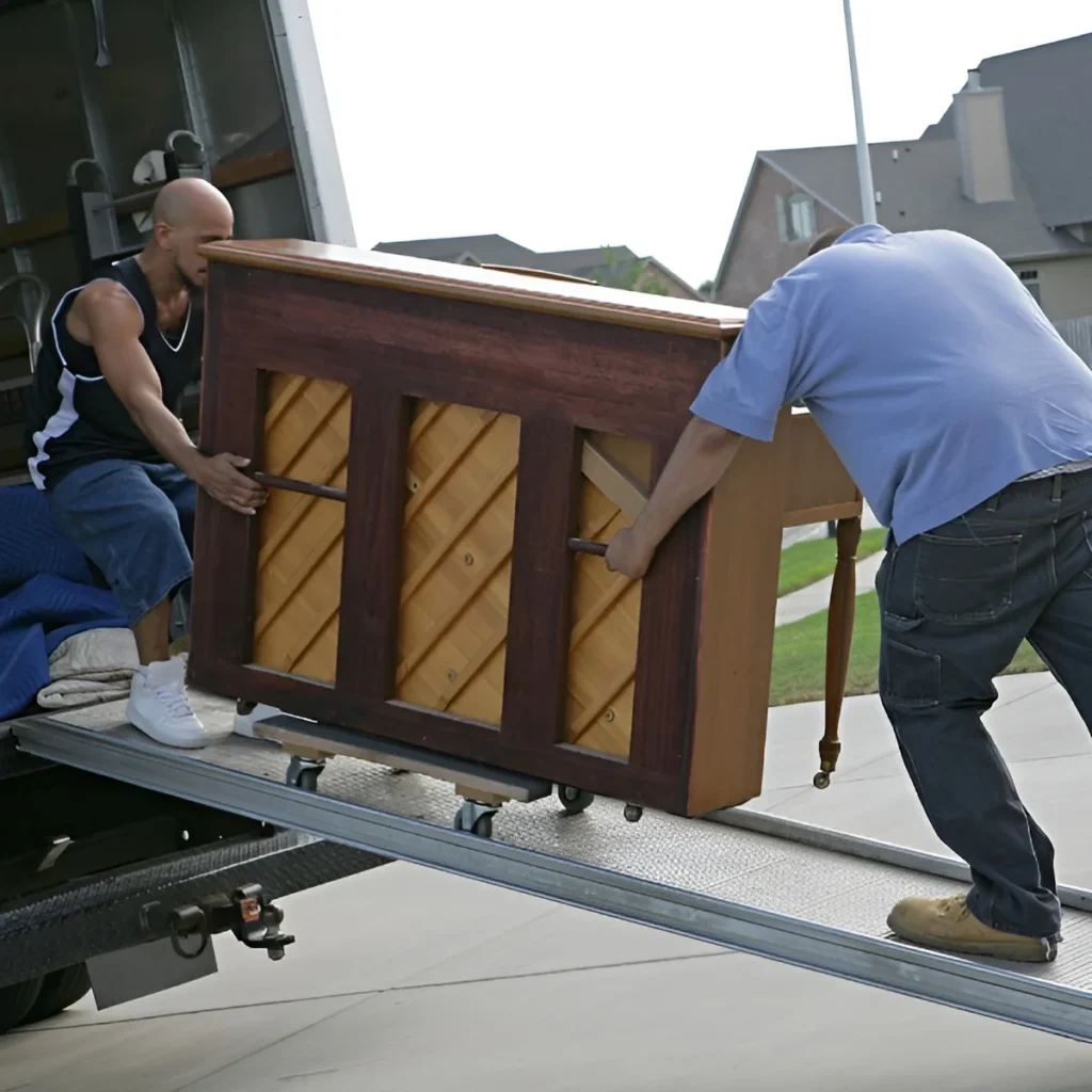 Image showing upright piano being moved.