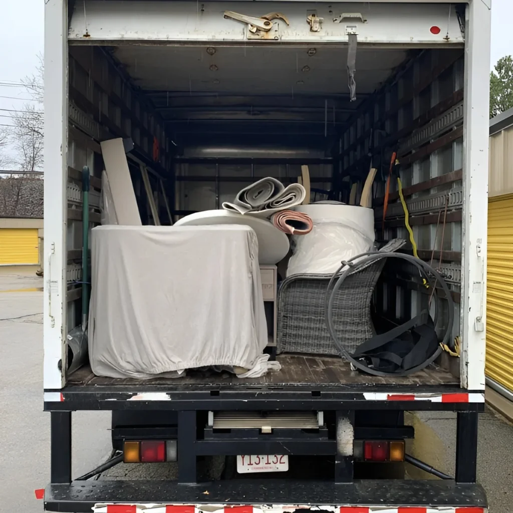 Image showing items on a truck to be sorted for recycling.